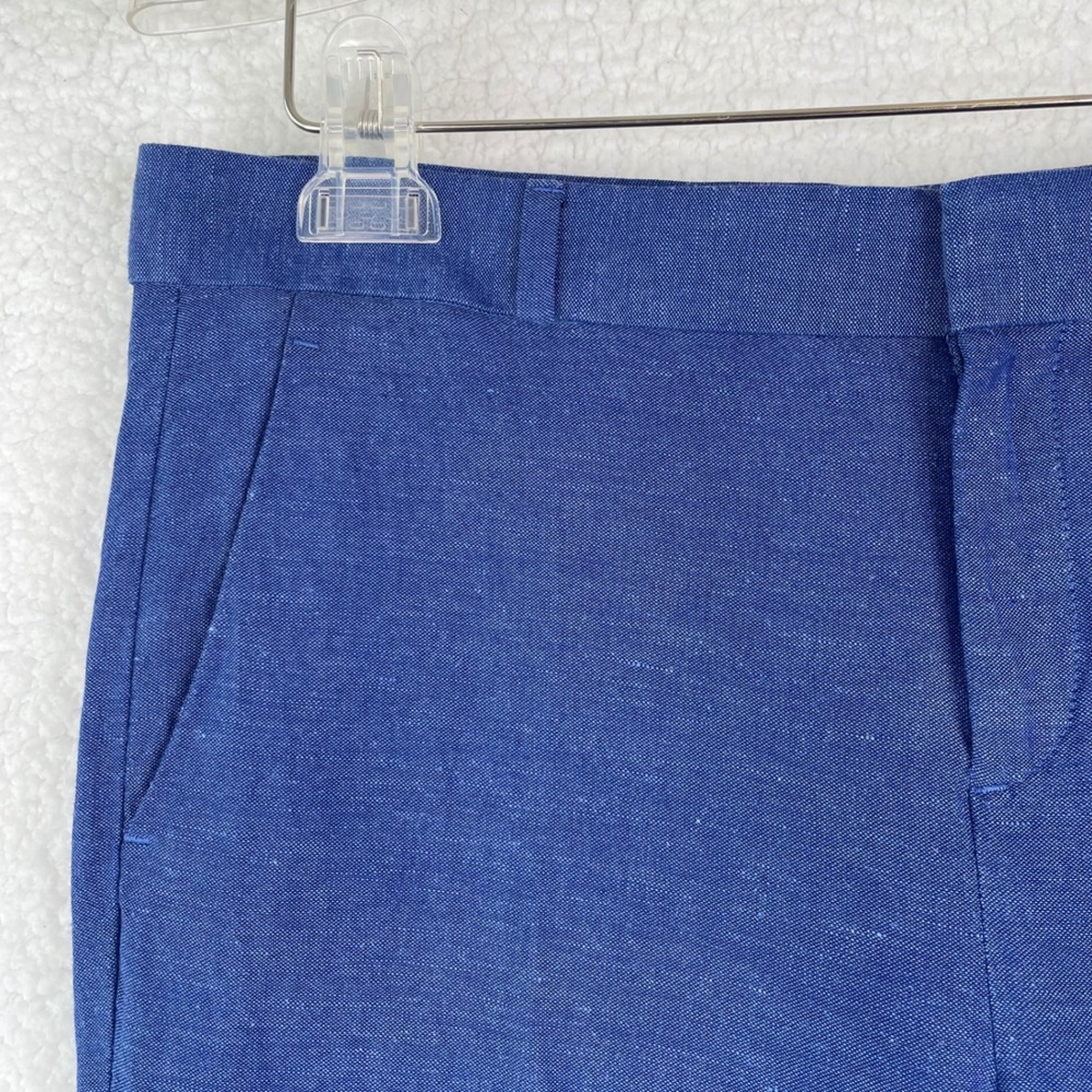 Banana Republic Avery Blue Linen Blend Ankle Pants Womens 6 Cobalt Slim Career - Picture 3 of 12